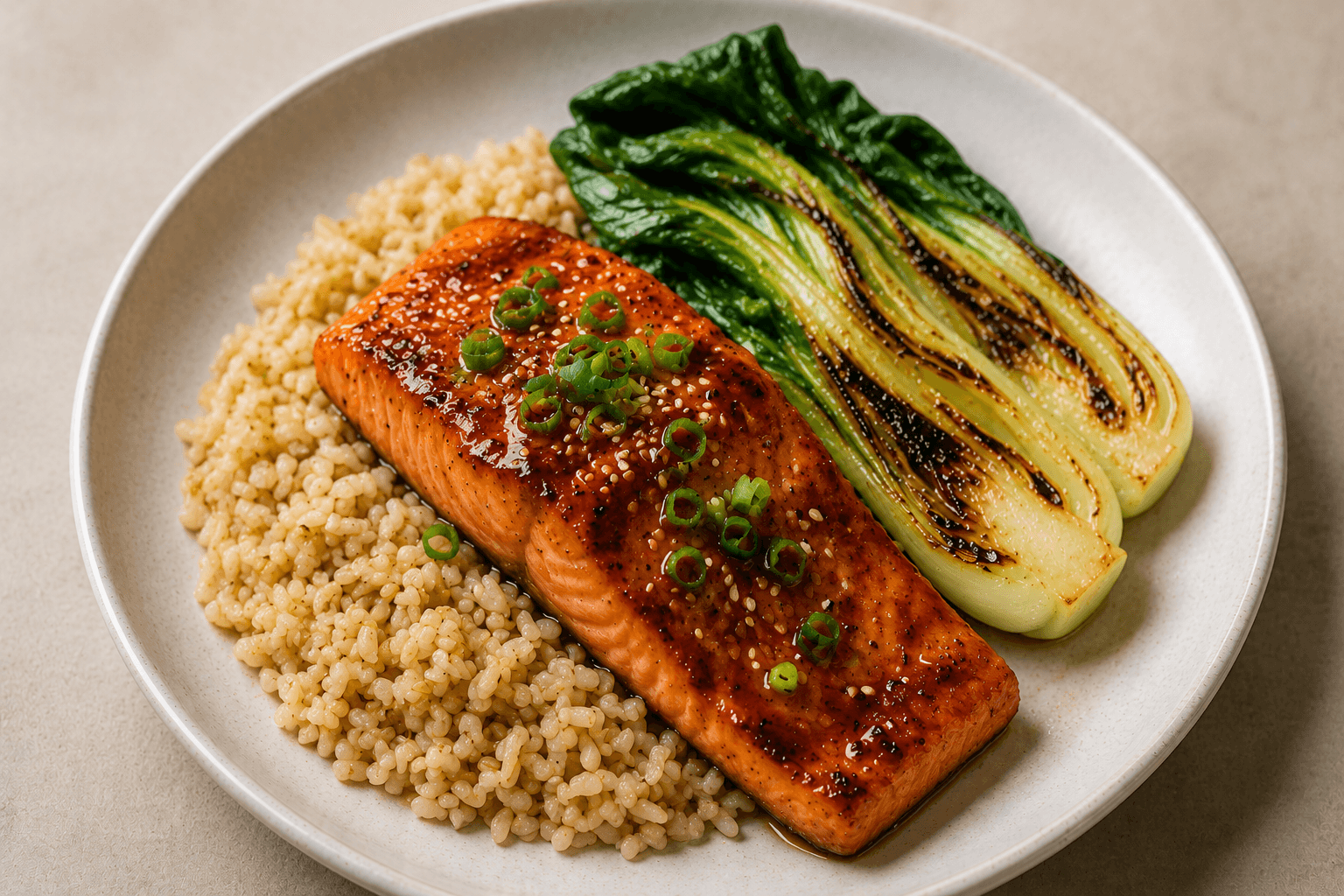 Glazed Salmon & Rice
